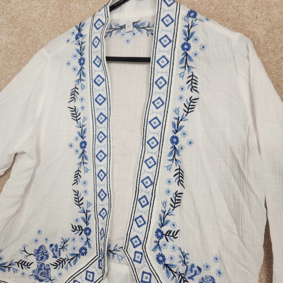J. Jill Embroidered Floral Kimono Cardigan Small - Picture 2 of 6